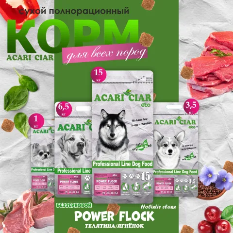 Сухой корм для собак ACARI CIAR POWER FLOCK BEEF \ LAMB
