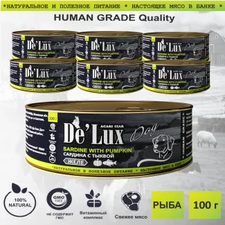 Корм для собак консервы ACARI CIAR DE`LUX DOG SARDINE WITH PUMPKIN